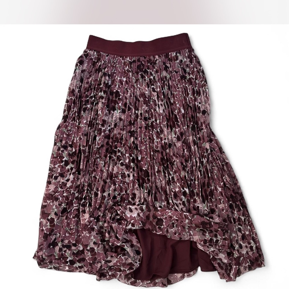 Aritzia Burgundy Floral Midi Skirt size Medium